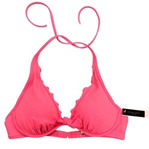 Victorias Secret Bikini Top 36B Pink Halter Padded Cups Adjustable Back Swimwear